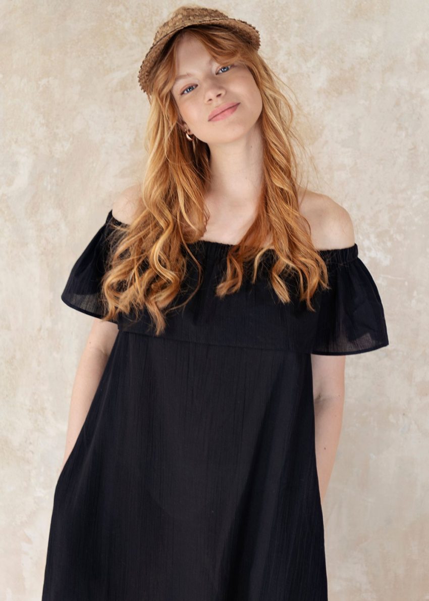 Noir Bardot dress - Image 3