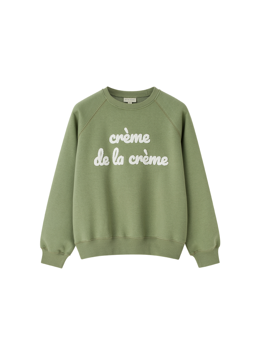 bluza damska khaki, zielona, oliwkowa, z haftem creme de la creme , bawełna, polska marka, dzianina drapana