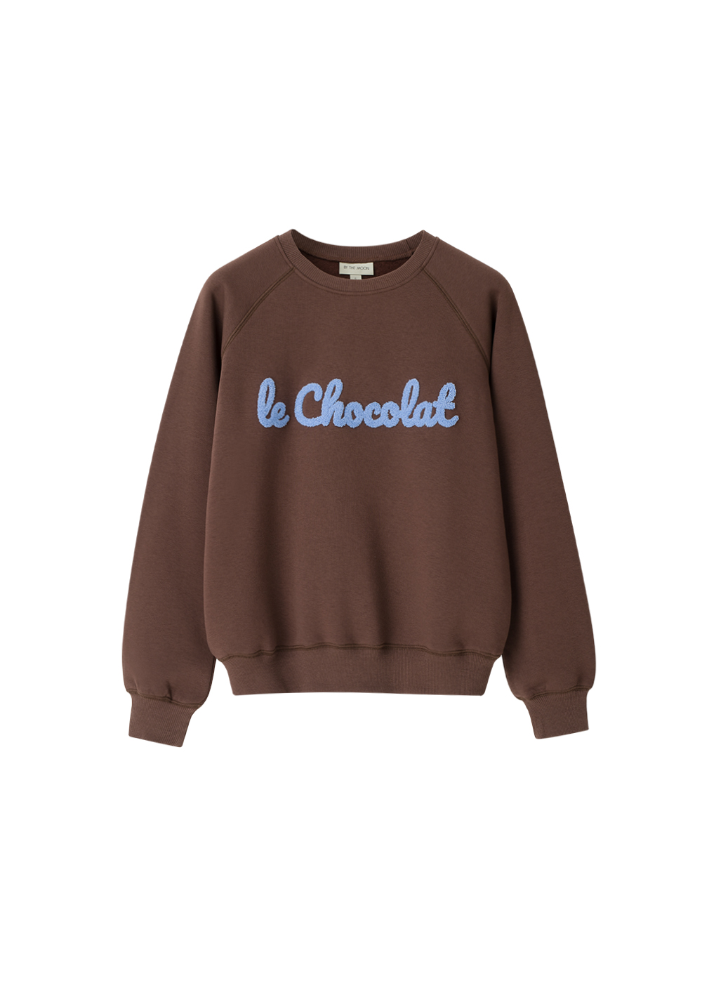 damska bluza brązowa, z napisem, haftem le chocolat, bawełna, polska marka