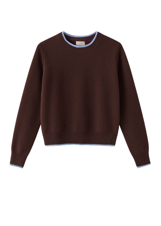 damski brązowy sweter noemi dark choco, 100% wełna merino, miękki, niegryzący