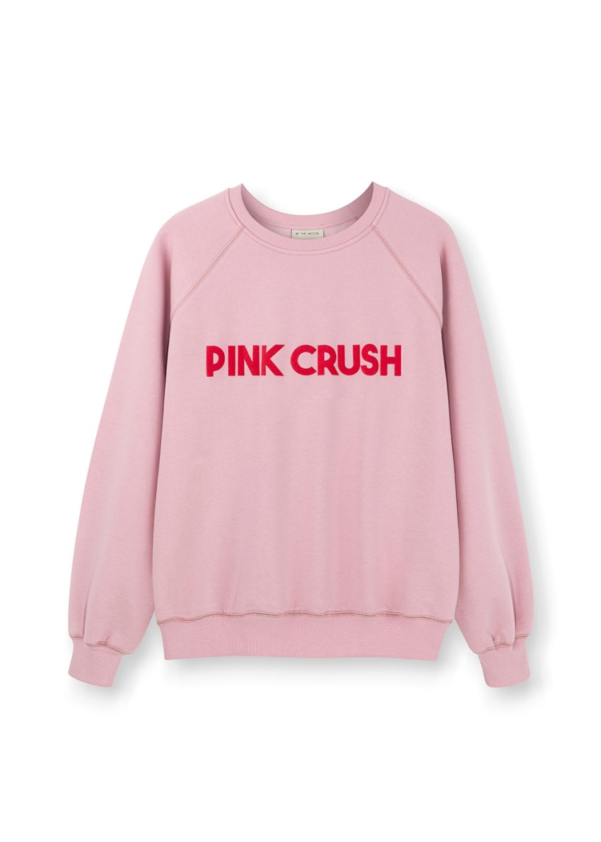 bawełniana bluza damska, różowa z napisem pink crush, polska marka