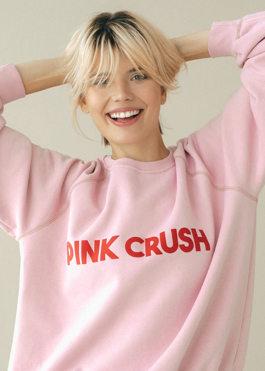 pink crush, rózowa bluza dzianinowa damska, polska marka