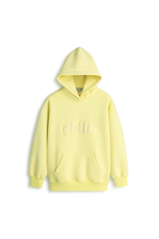 bluza damska, oversize, limoka, żółta, limonkowa, kanarkowa, z kapturem, z kieszenia, polska marka, by th emoon