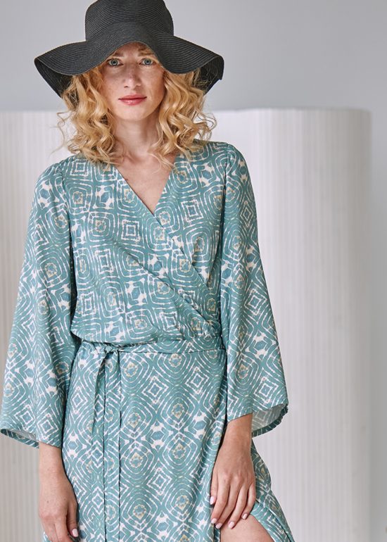 envelope dress, sukienka wiązana kopertowa