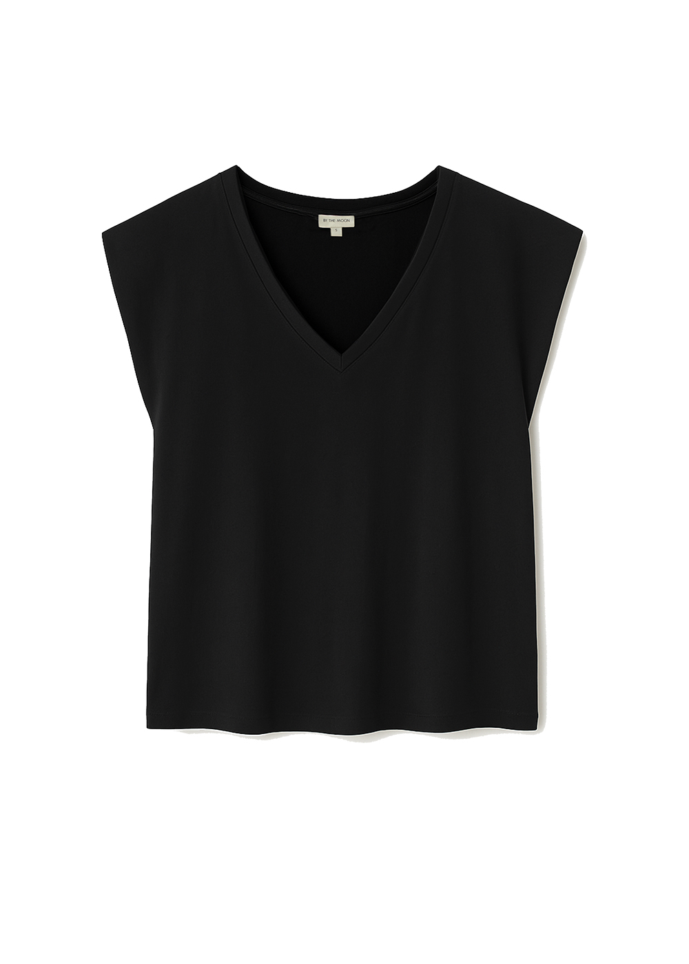 czarny top damski, kimono, bez rękawów, dekolt w serek, v-neck, bawełna, polska marka