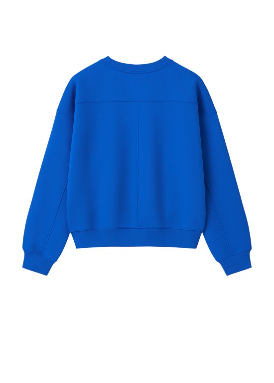 bluza z bawełny, szafirowa, niebieska, polska marka, gładka bez napisu
