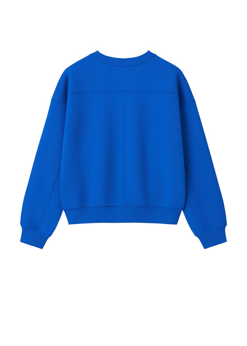 bluza z bawełny, szafirowa, niebieska, polska marka, gładka bez napisu