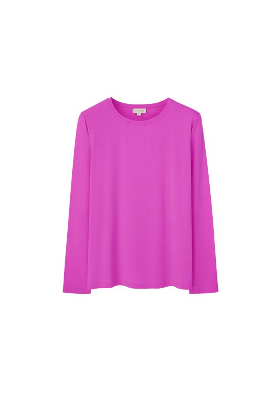 damski longsleeve, bluzka różowa, w kolorze fuksji,