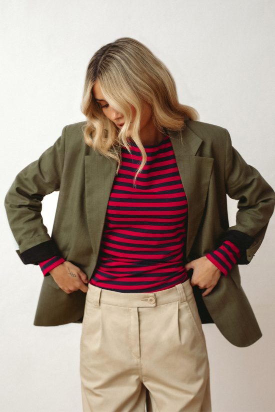 marynarka khaki, zielona damska