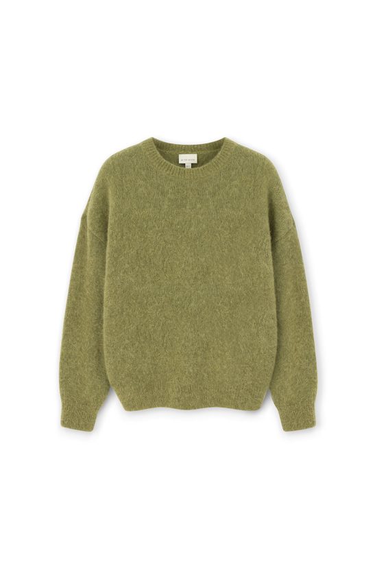damski sweter wełniany, oliwkowy, zielony, khaki, alpaka