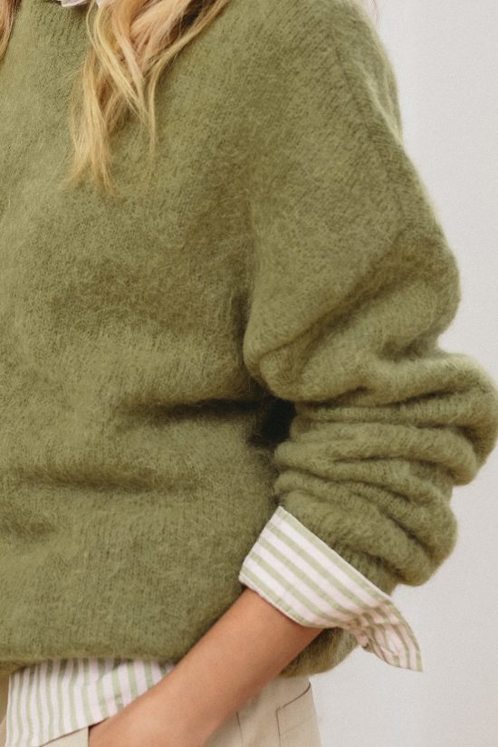 sweter zielony, khaki, oliwkowy, oliwka, damski
