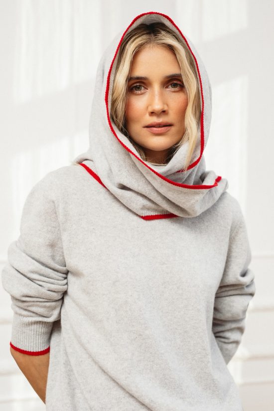 szara chusta merino, grey, sweter noemi damski, 100% merino, wełna