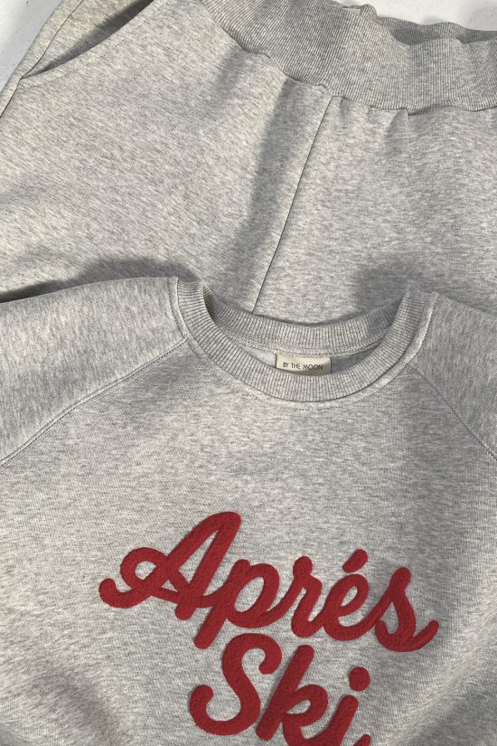 zestaw, komplet dresowy damski, szary melanż, melange, apres ski, polsk amarka