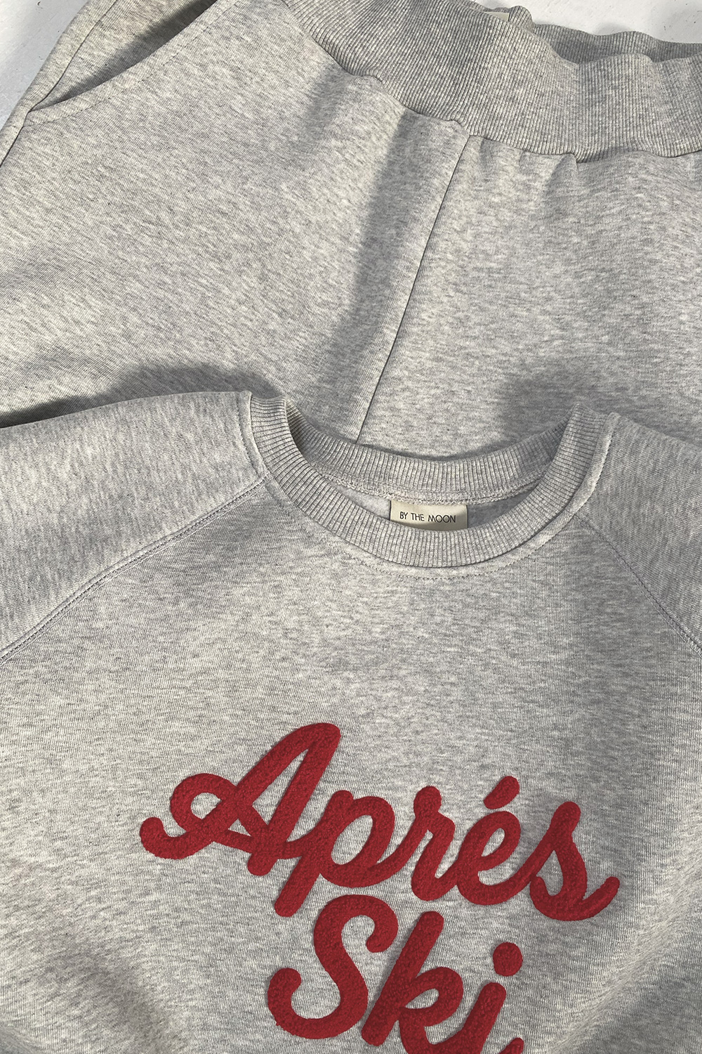 zestaw, komplet dresowy damski, szary melanż, melange, apres ski, polsk amarka