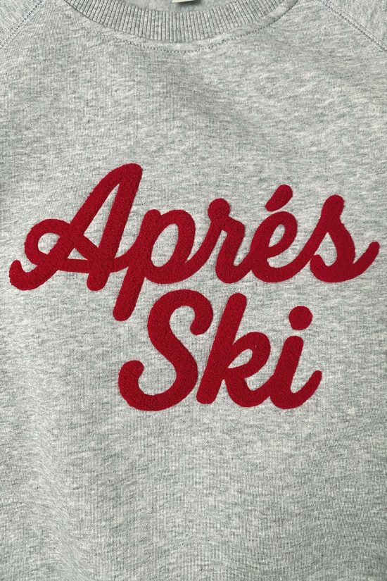 bluza apres ski, szara, melange, melanz, polska marka, by the moon