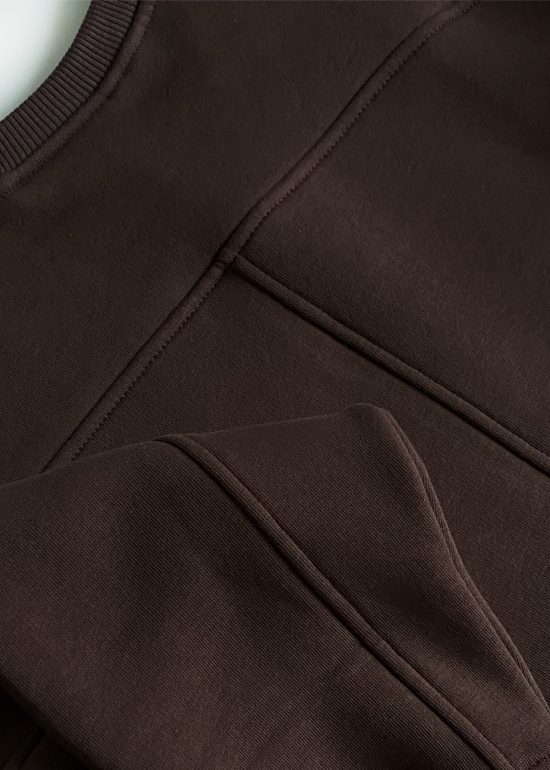 brązowa bluzka damska, by the moon, dark choco