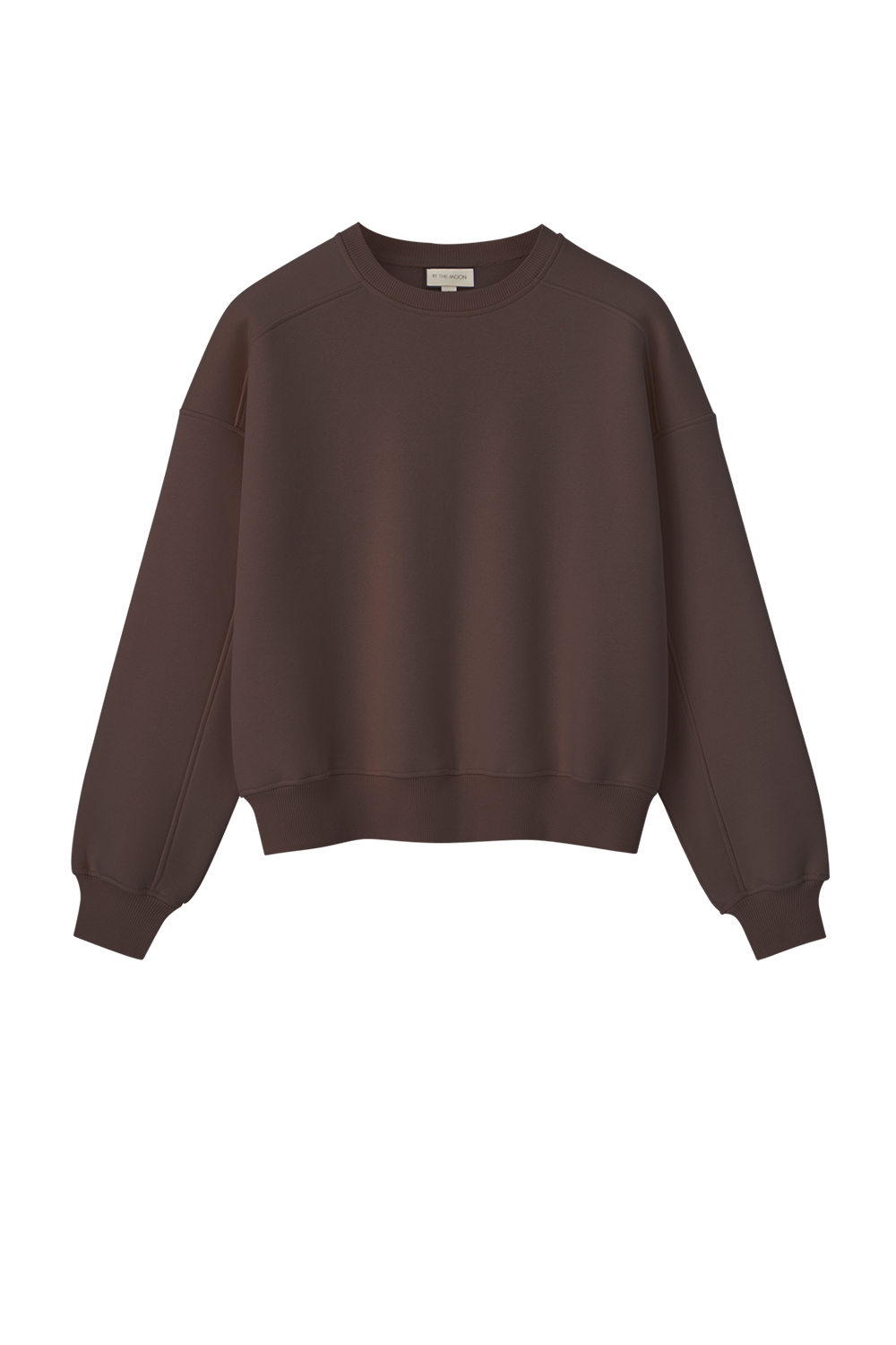 damska brązowa bluza, dark chcoco, czekoladowa, bez nadruku, gładka, miekka dzianina z meszkiem, polska marka by the moon