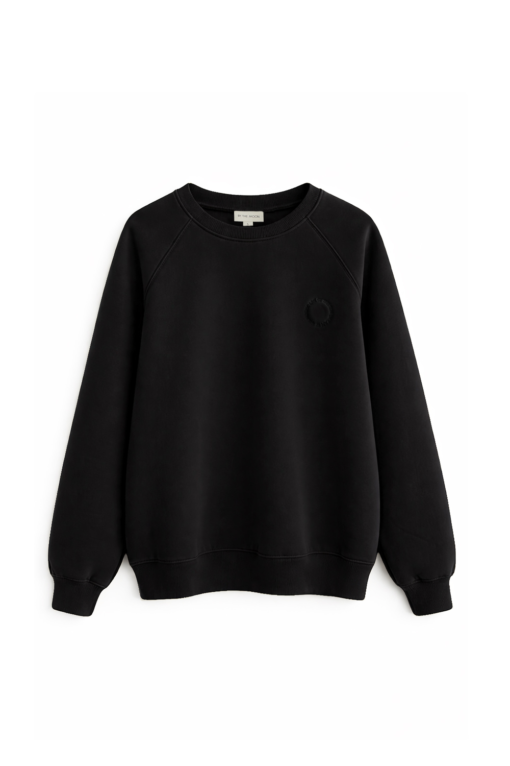 czarna damska bluza, polska marka by the moon, oversize, klasyczna bluza dzianinowa, bawełna