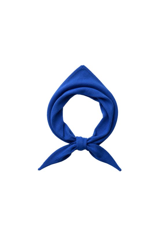 chustka, apaszka z bawełny organicznej, na głowe, polska marka, niebieska, kobaltowa