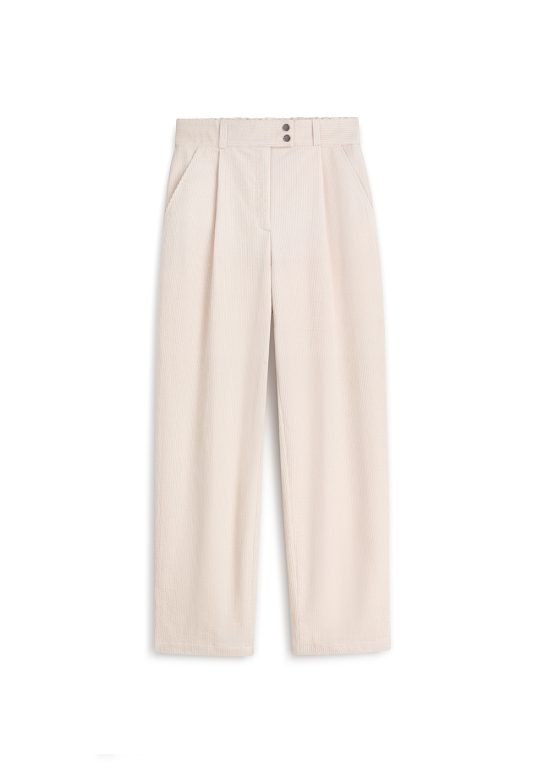 damskie sztruksy, kremowe, białe, spodnie sztruksowe, polska marka, bawełna