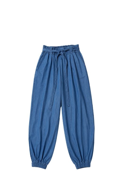 denimowe spodnie balonowe, z denimu, jeansowe, damskie, pumpy