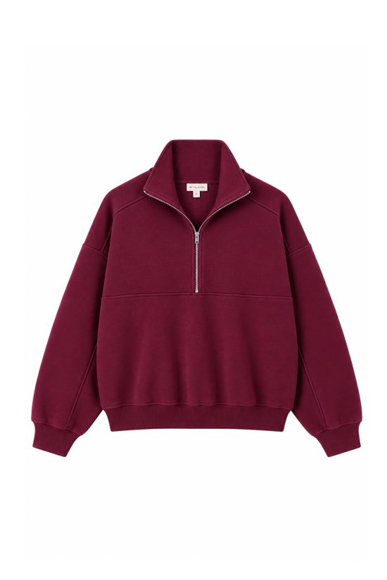 bluza damska bordowa, burgundowa, z suwakiem