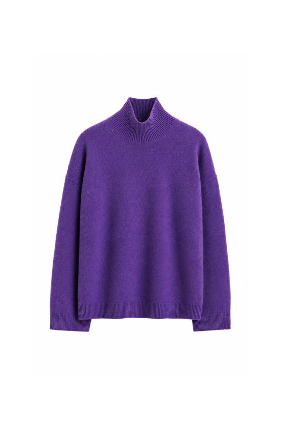 fioletowy damski golf merino 100%, polska marka